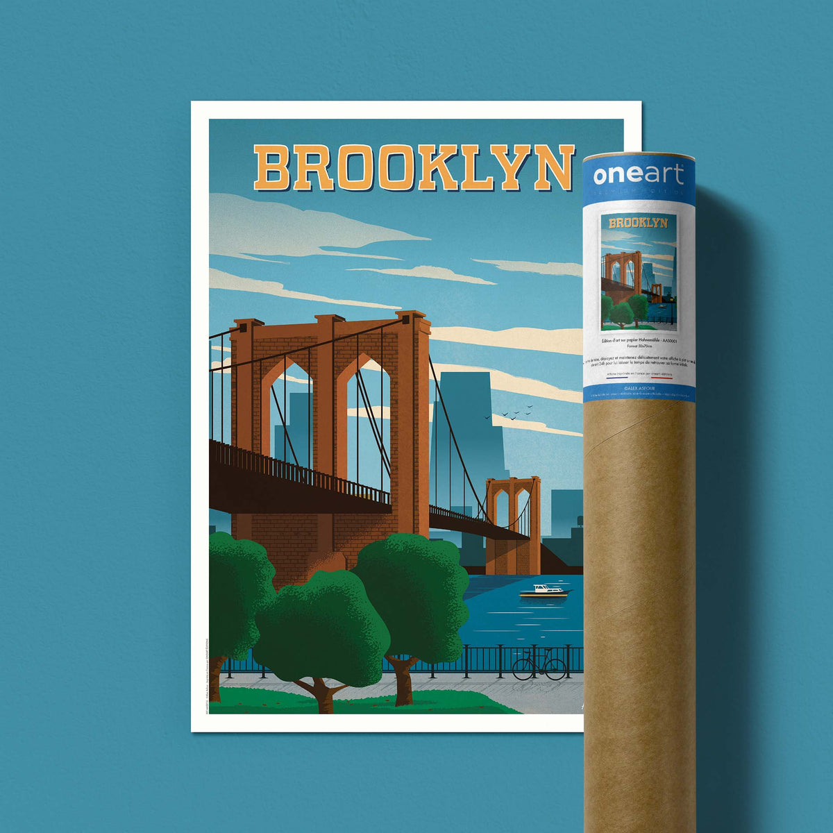 Affiche de voyage États-Unis - New York - Brooklyn par Alex Asfour
