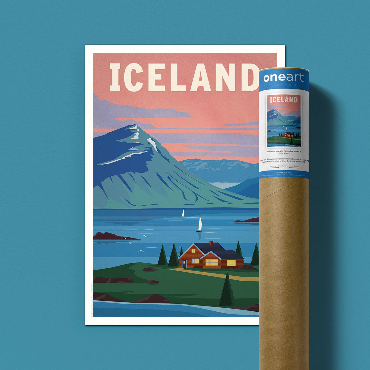 Affiche de voyage Islande - Fjords par Alex Asfour