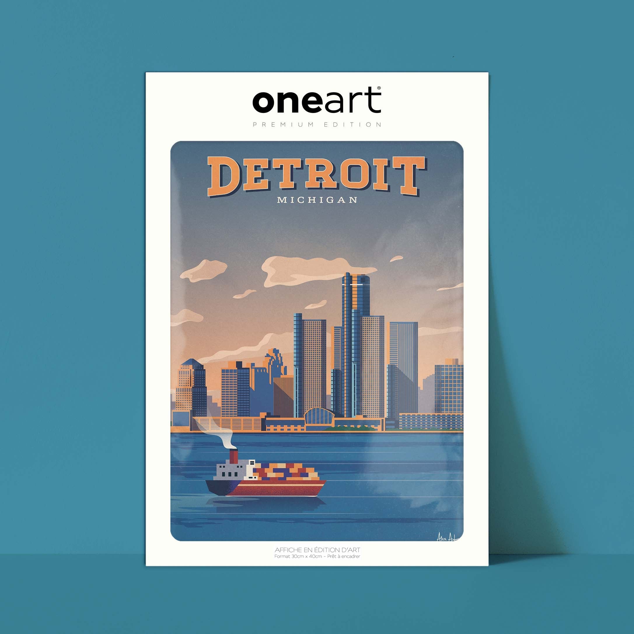 Affiche de voyage États-Unis - Détroit par Alex Asfour