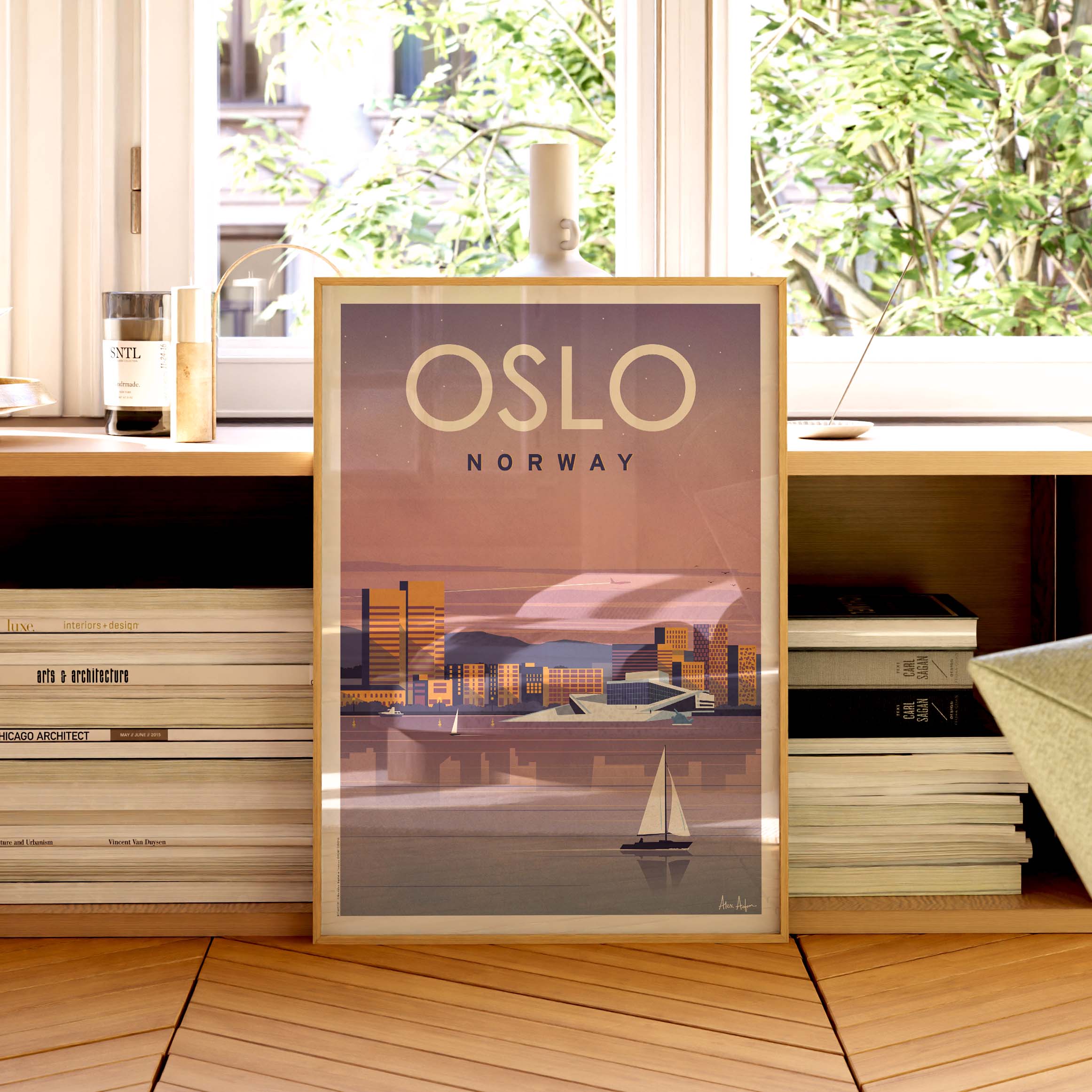 Affiche de voyage Norvège - Oslo par Alex Asfour