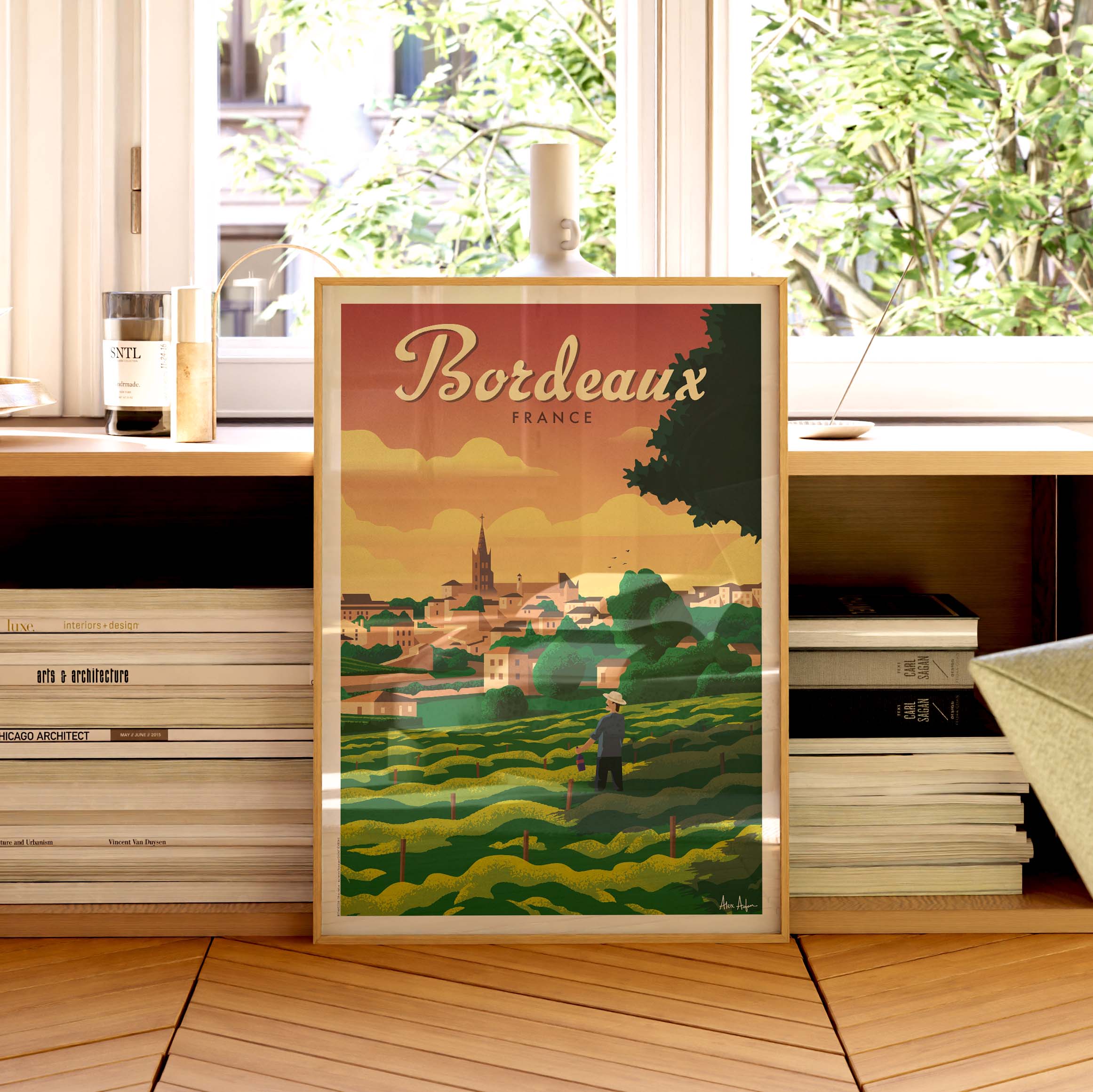 Affiche de voyage France - Bordeaux par Alex Asfour