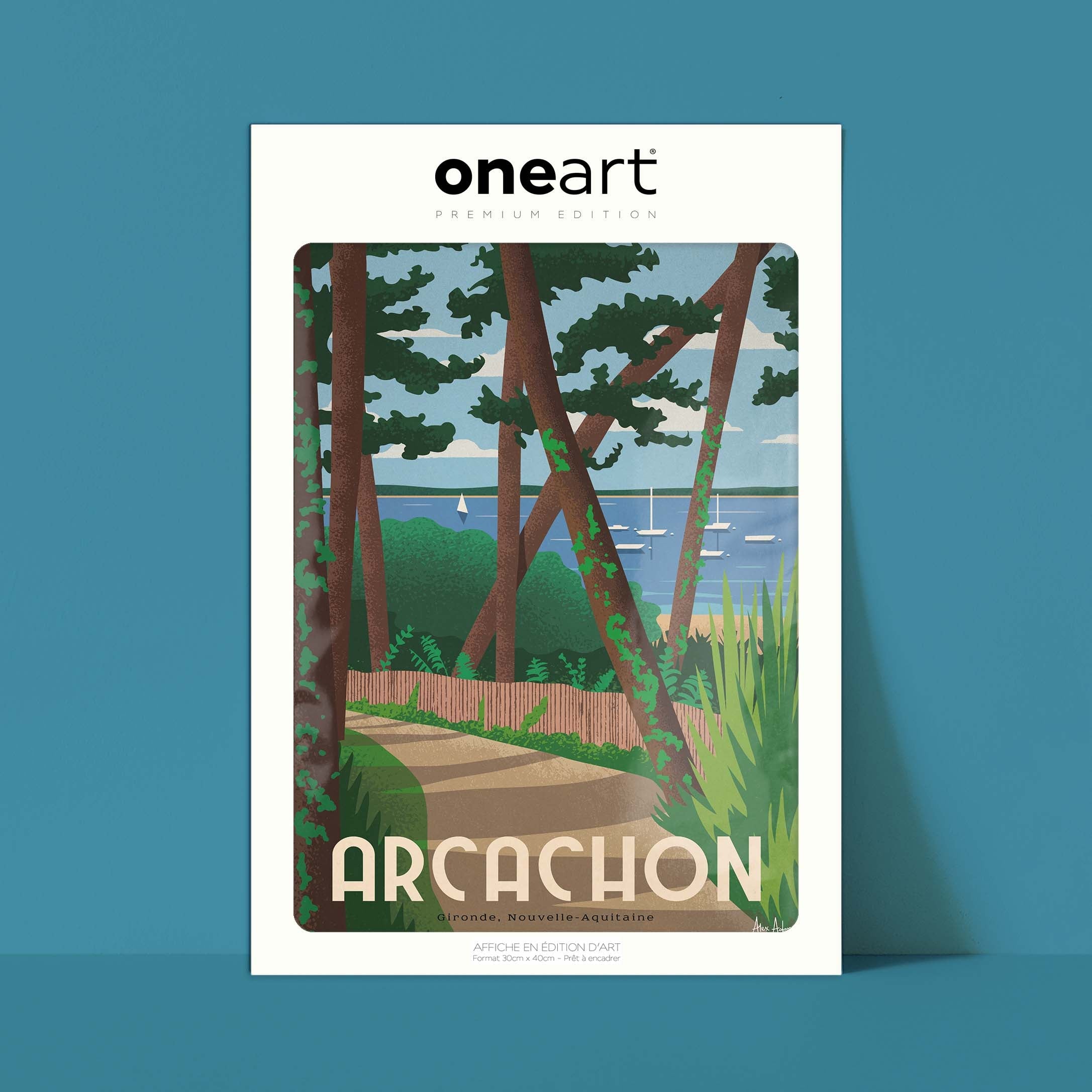 Affiche de voyage France - Arcachon par Alex Asfour