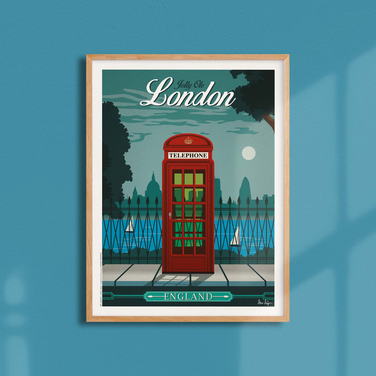 Affiche de voyage Angleterre - Londres - Cabine téléphonique par Alex Asfour