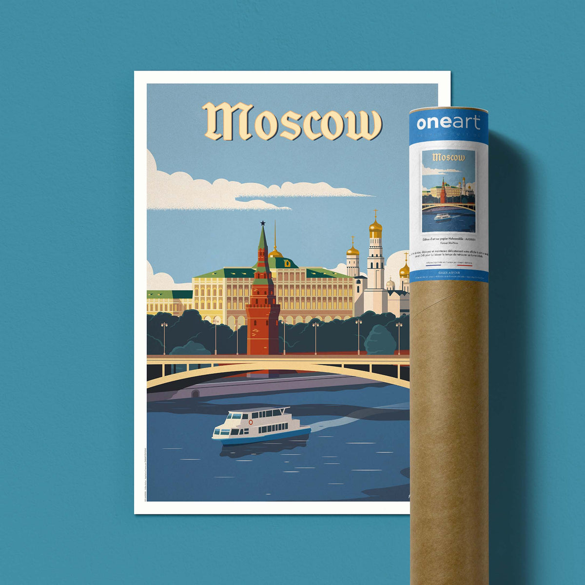Affiche de voyage Russie - Moscou par Alex Asfour