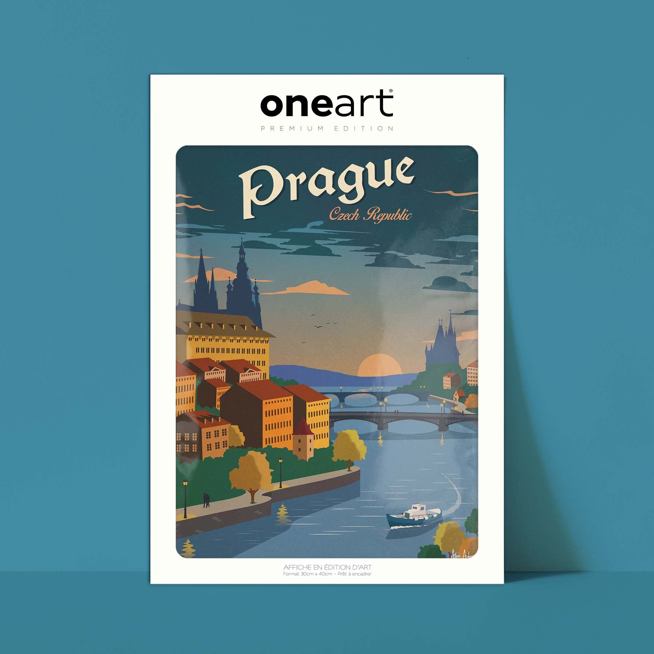 Affiche de voyage République tchèque - Prague par Alex Asfour