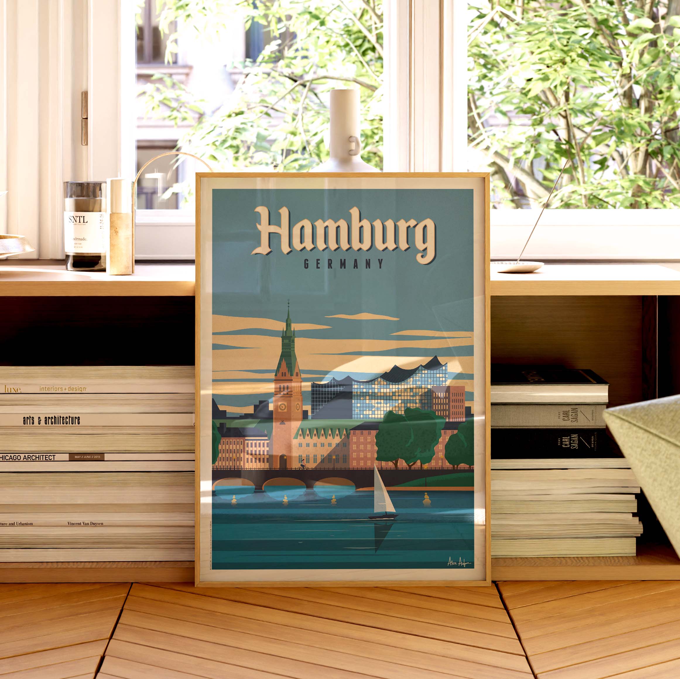 Affiche de voyage Allemagne - Hambourg par Alex Asfour