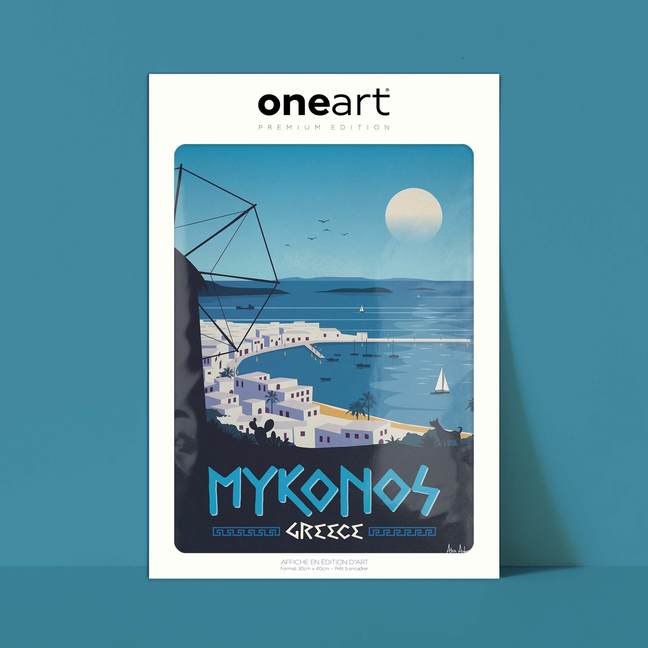 Affiche de voyage Grèce - Mykonos par Alex Asfour