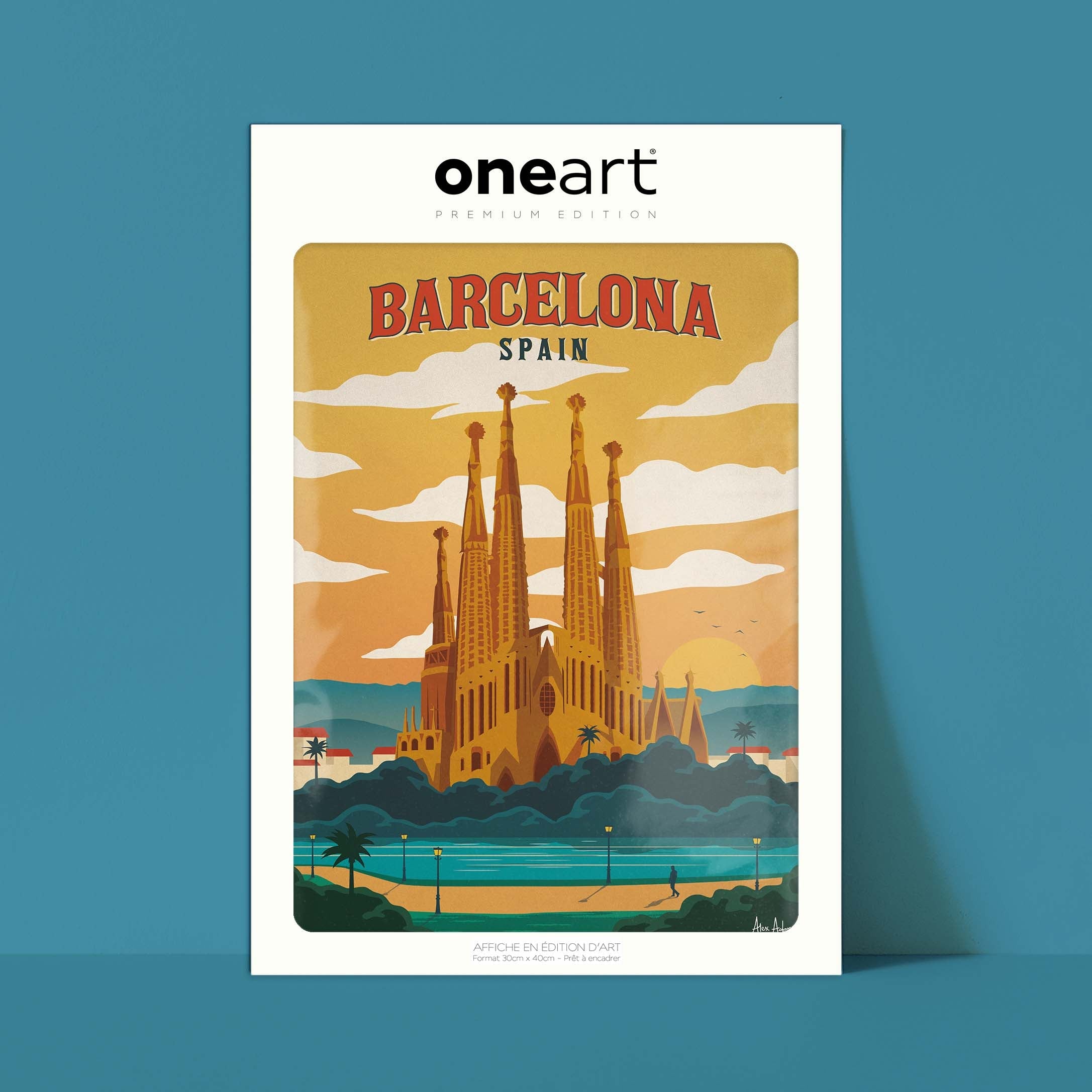 Affiche de voyage Espagne - Barcelone par Alex Asfour