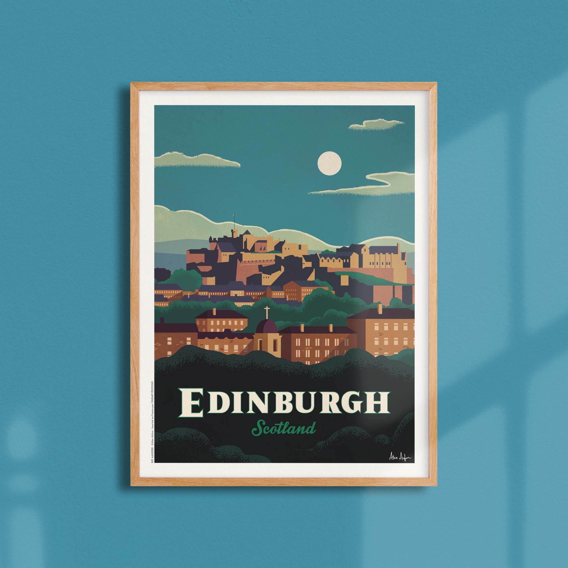 Affiche de voyage Écosse - Édimbourg par Alex Asfour
