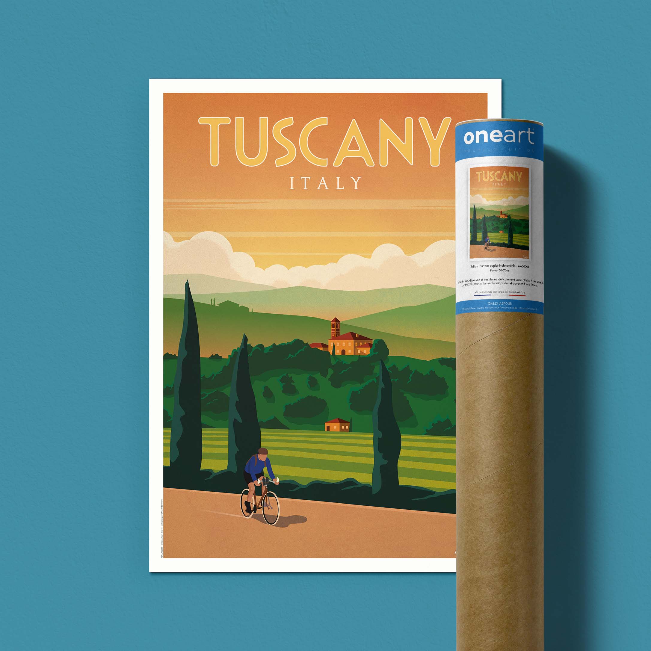 Affiche de voyage Italie - Toscane par Alex Asfour