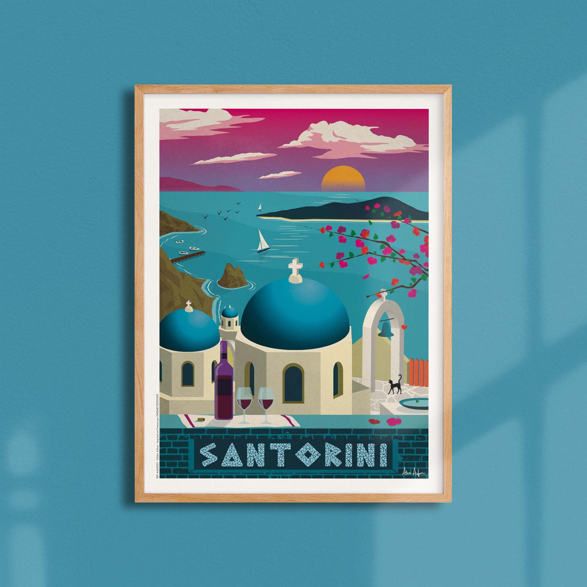 Affiche de voyage Grèce - Santorin par Alex Asfour
