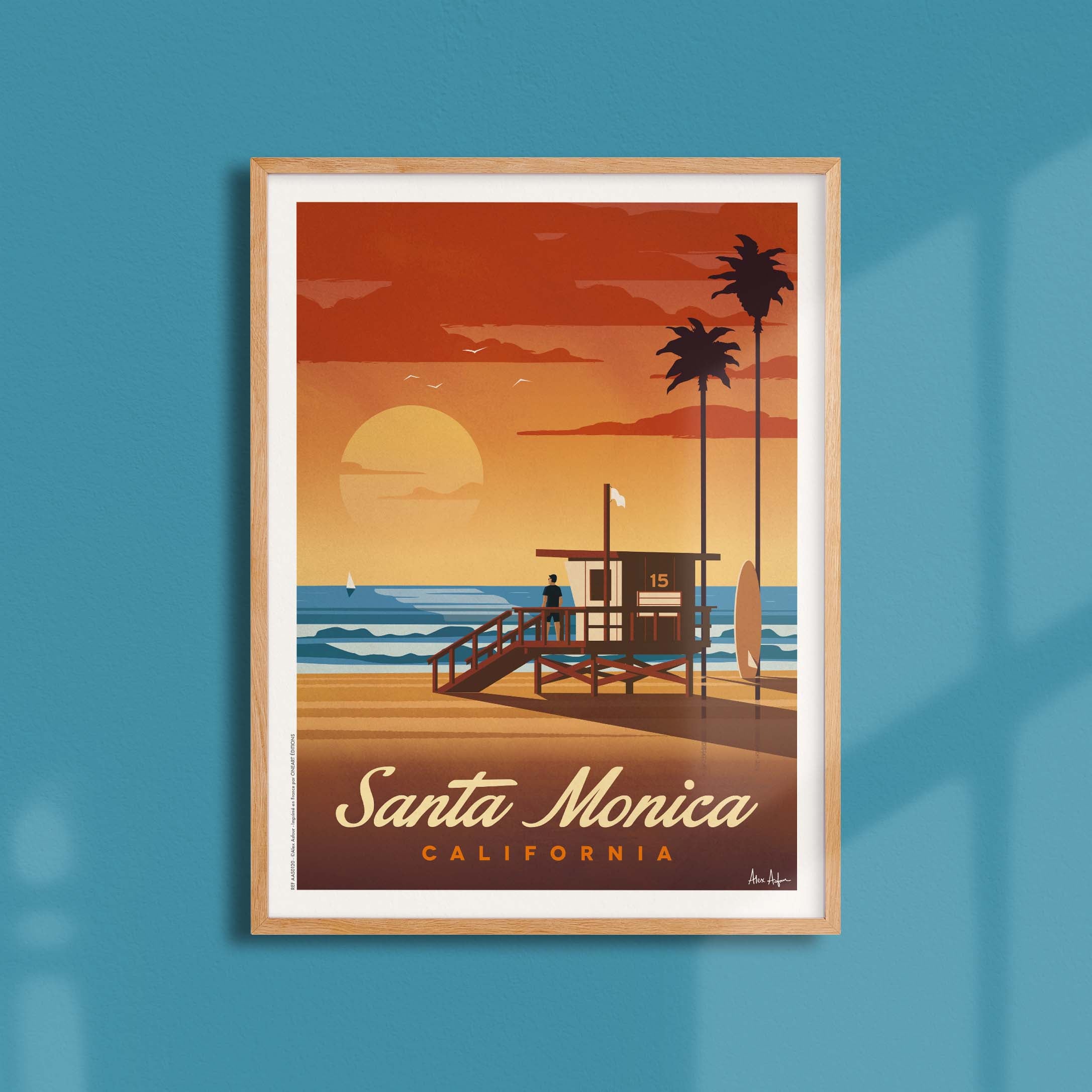 Affiche de voyage États-Unis - Santa Monica par Alex Asfour