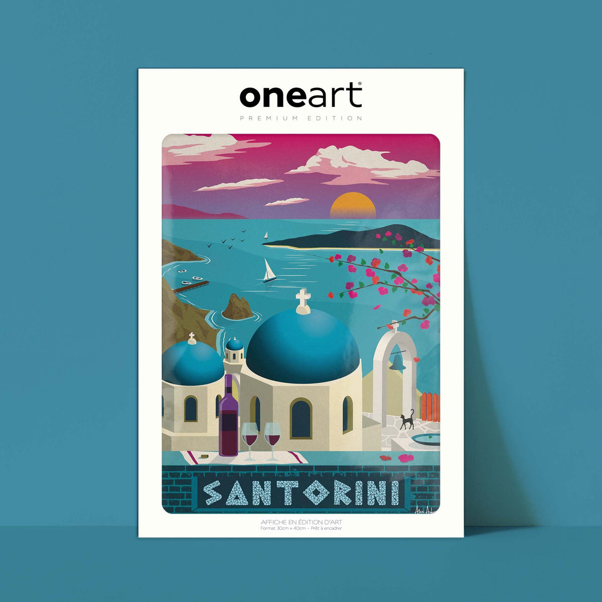 Affiche de voyage Grèce - Santorin par Alex Asfour