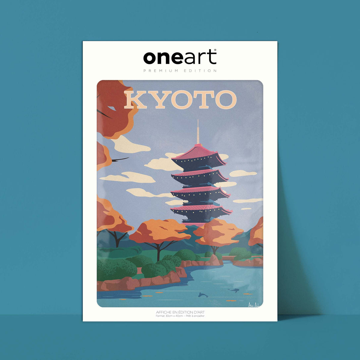 Affiche de voyage Japon - Kyoto par Alex Asfour