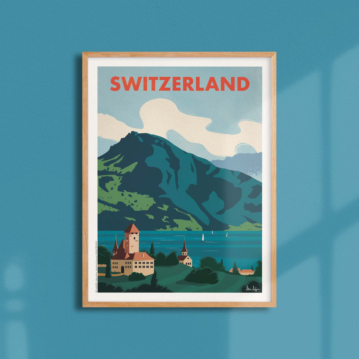 Affiche de voyage Suisse - Lac par Alex Asfour