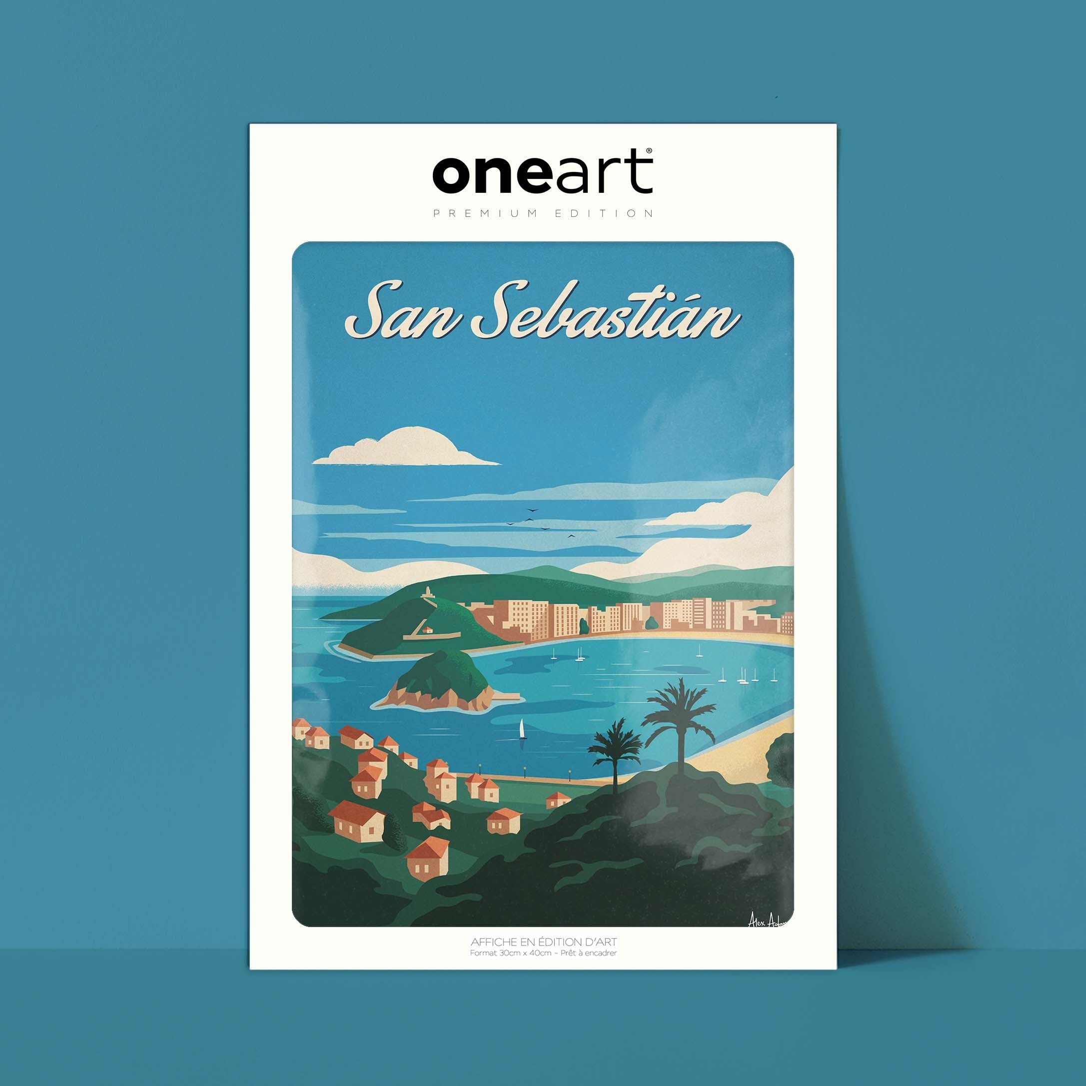 Affiche de voyage Espagne - Saint-Sébastien par Alex Asfour
