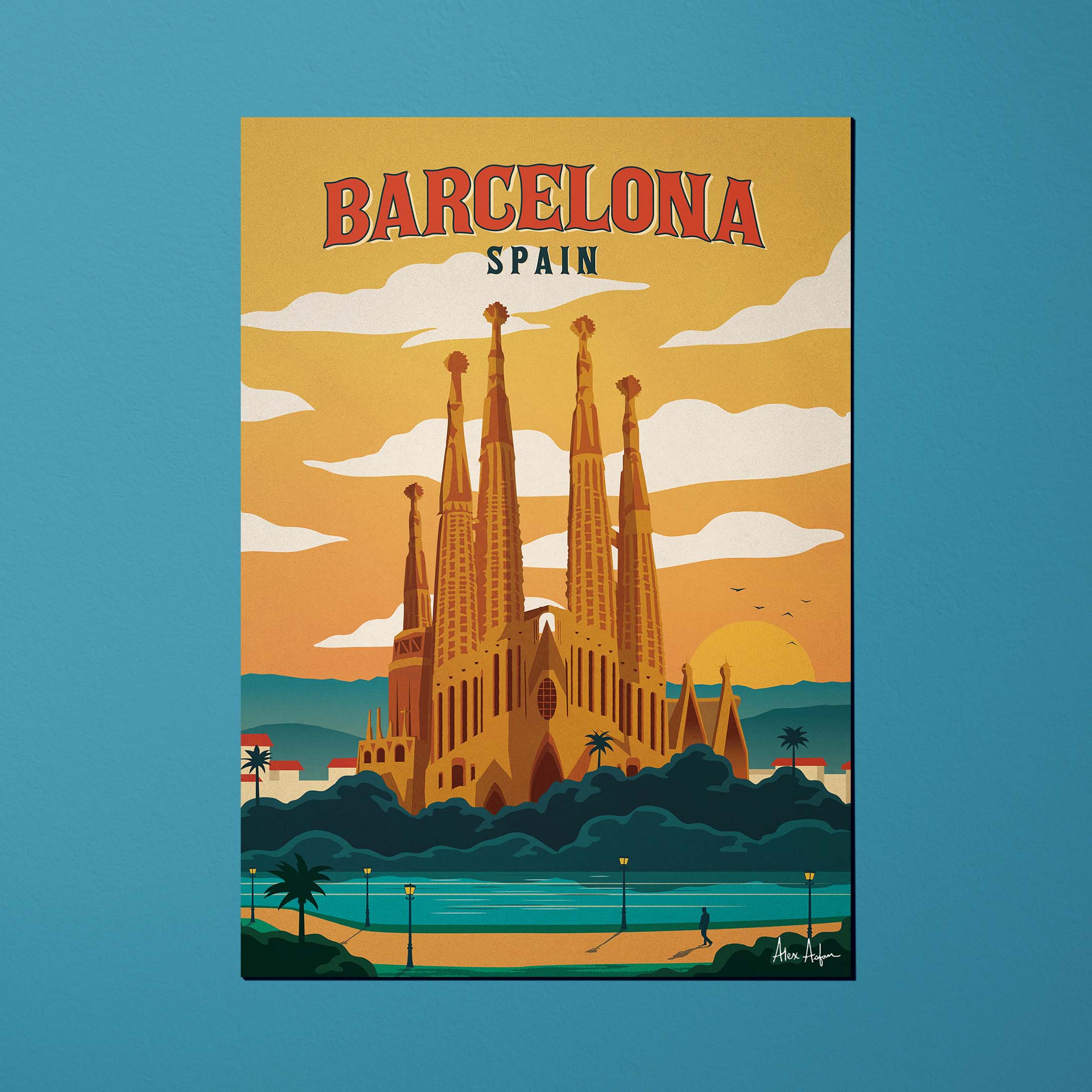 Carte postale de voyage Espagne - Barcelone par Alex Asfour