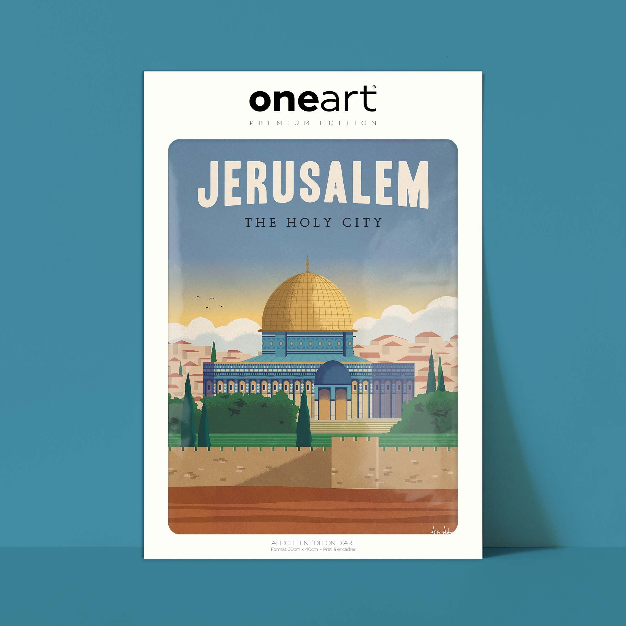 Affiche de voyage Israël - Jérusalem par Alex Asfour