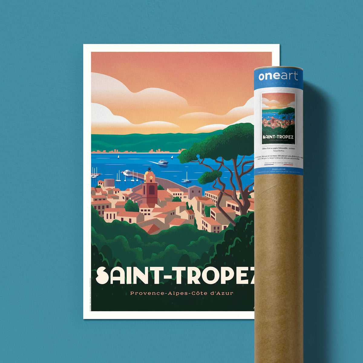 Affiche de voyage France - Saint-Tropez par Alex Asfour