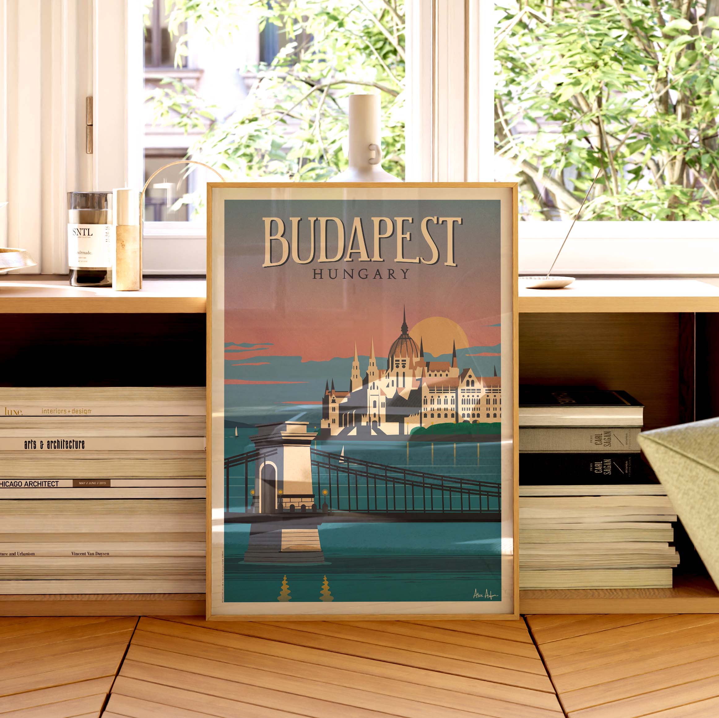Affiche de voyage Hongrie - Budapest par Alex Asfour