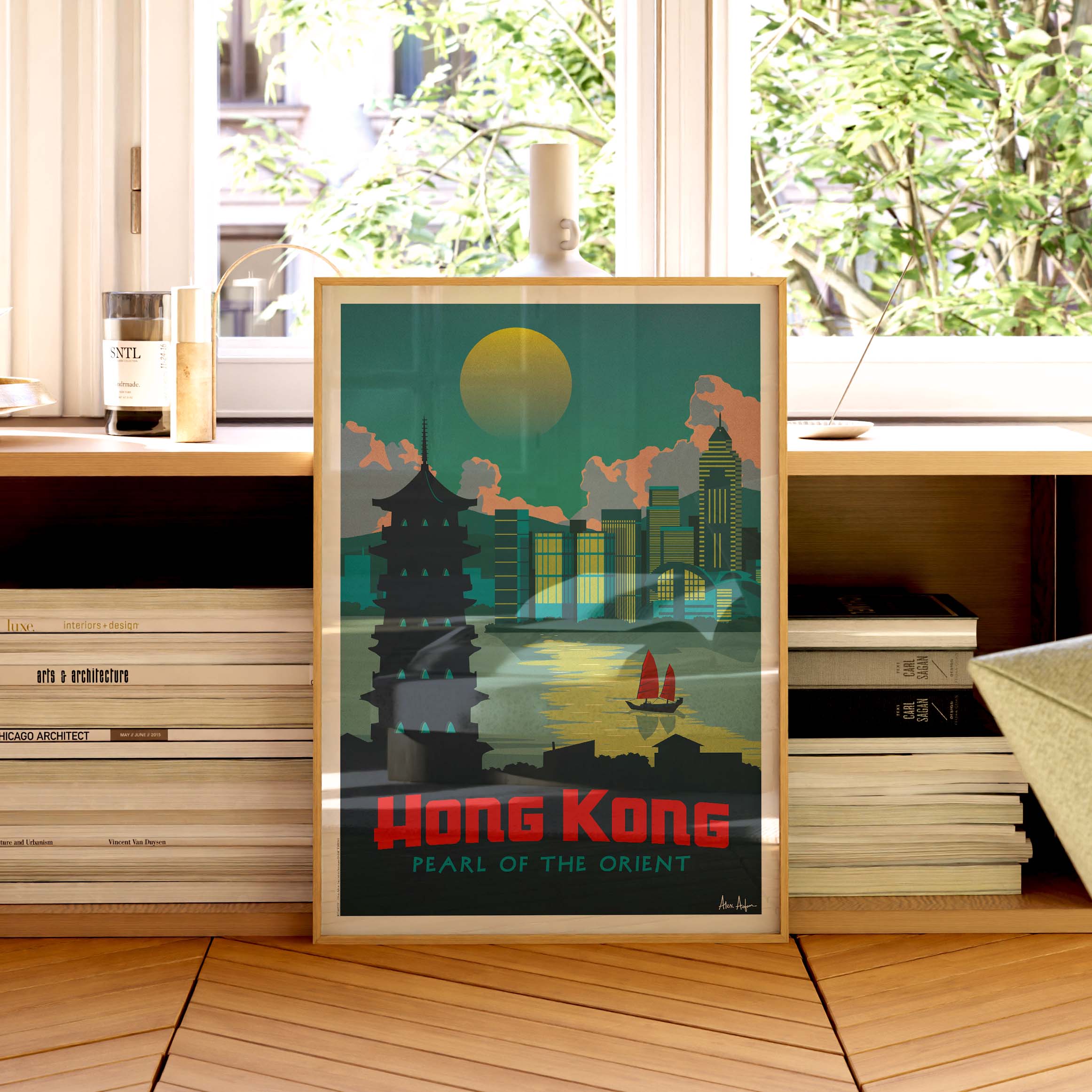 Affiche de voyage Chine - Hong Kong par Alex Asfour