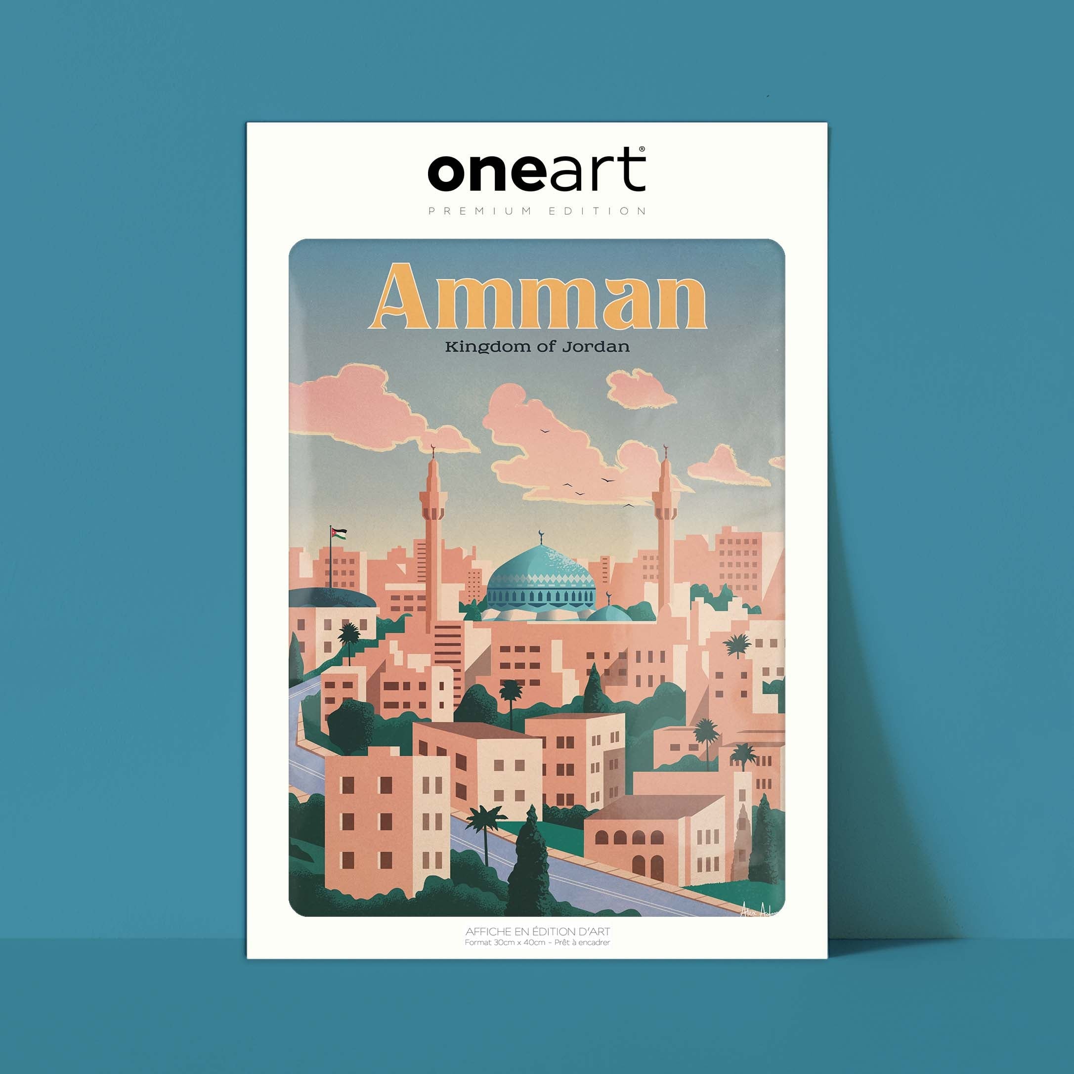 Affiche de voyage Jordanie - Amman par Alex Asfour