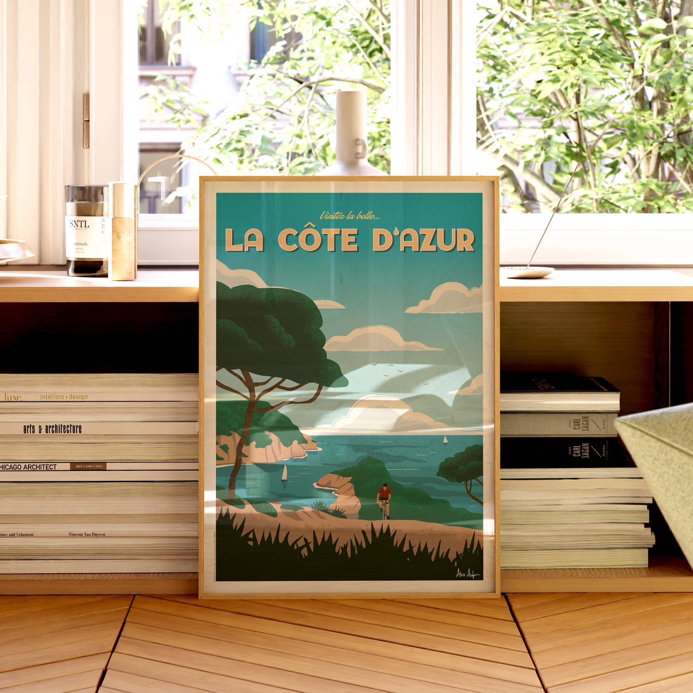 Affiche de voyage France - La Côte d’Azur par Alex Asfour