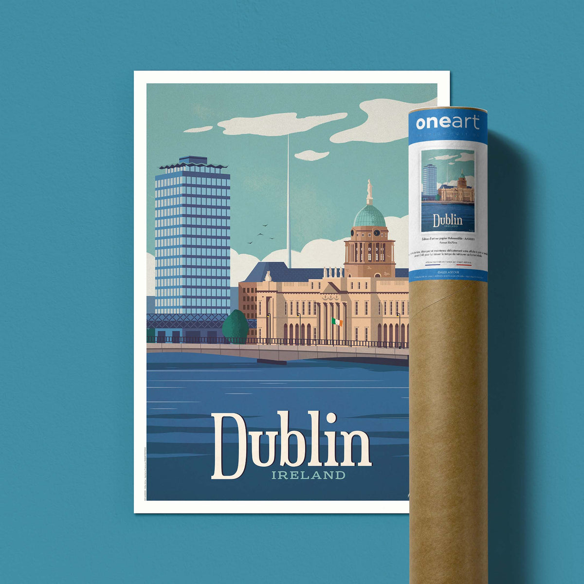 Affiche de voyage Irlande - Dublin par Alex Asfour