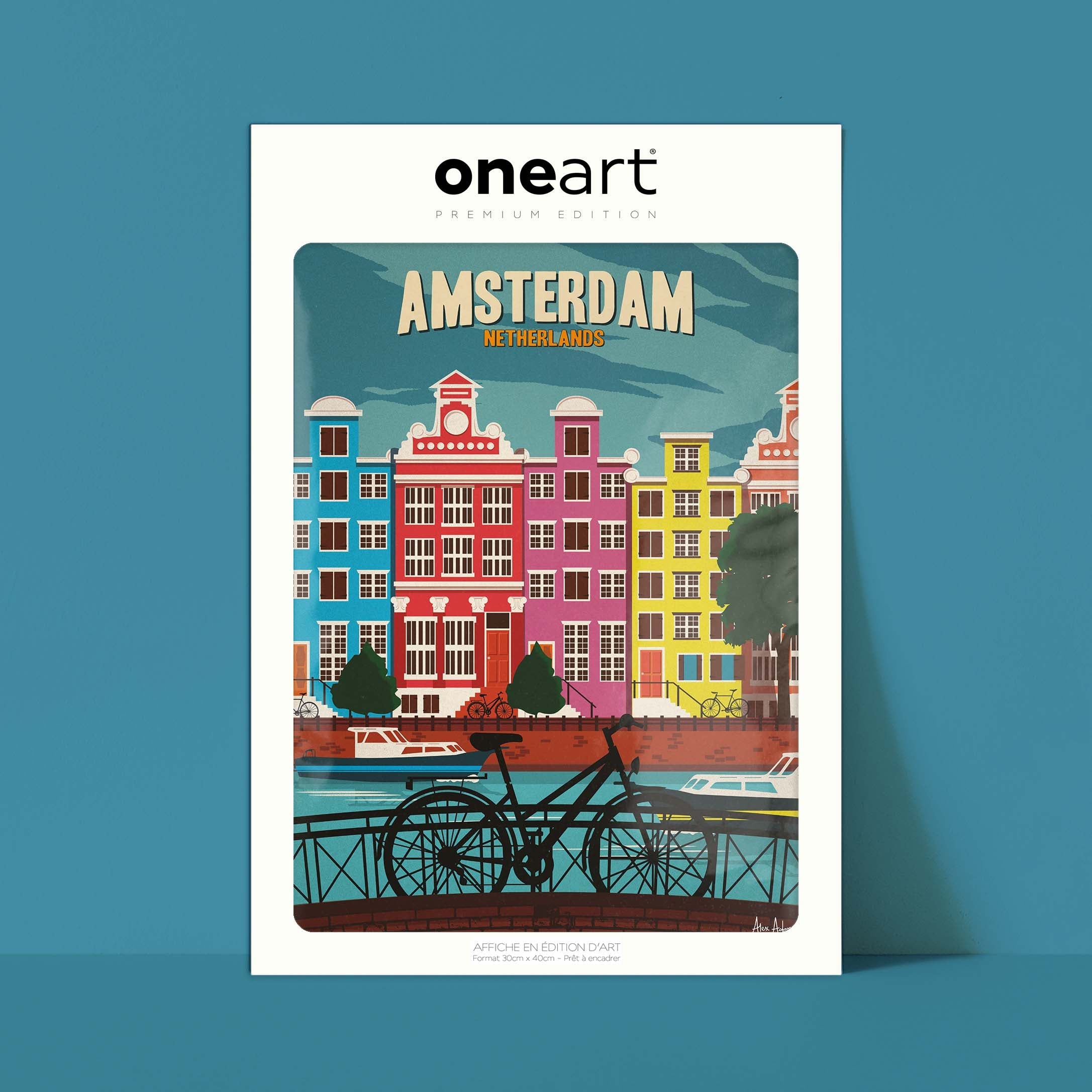 Affiche de voyage Pays-Bas - Amsterdam par Alex Asfour