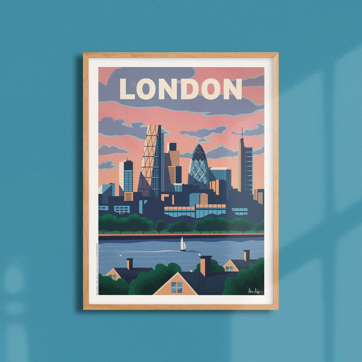 Affiche de voyage Angleterre - Londres - Skyline par Alex Asfour
