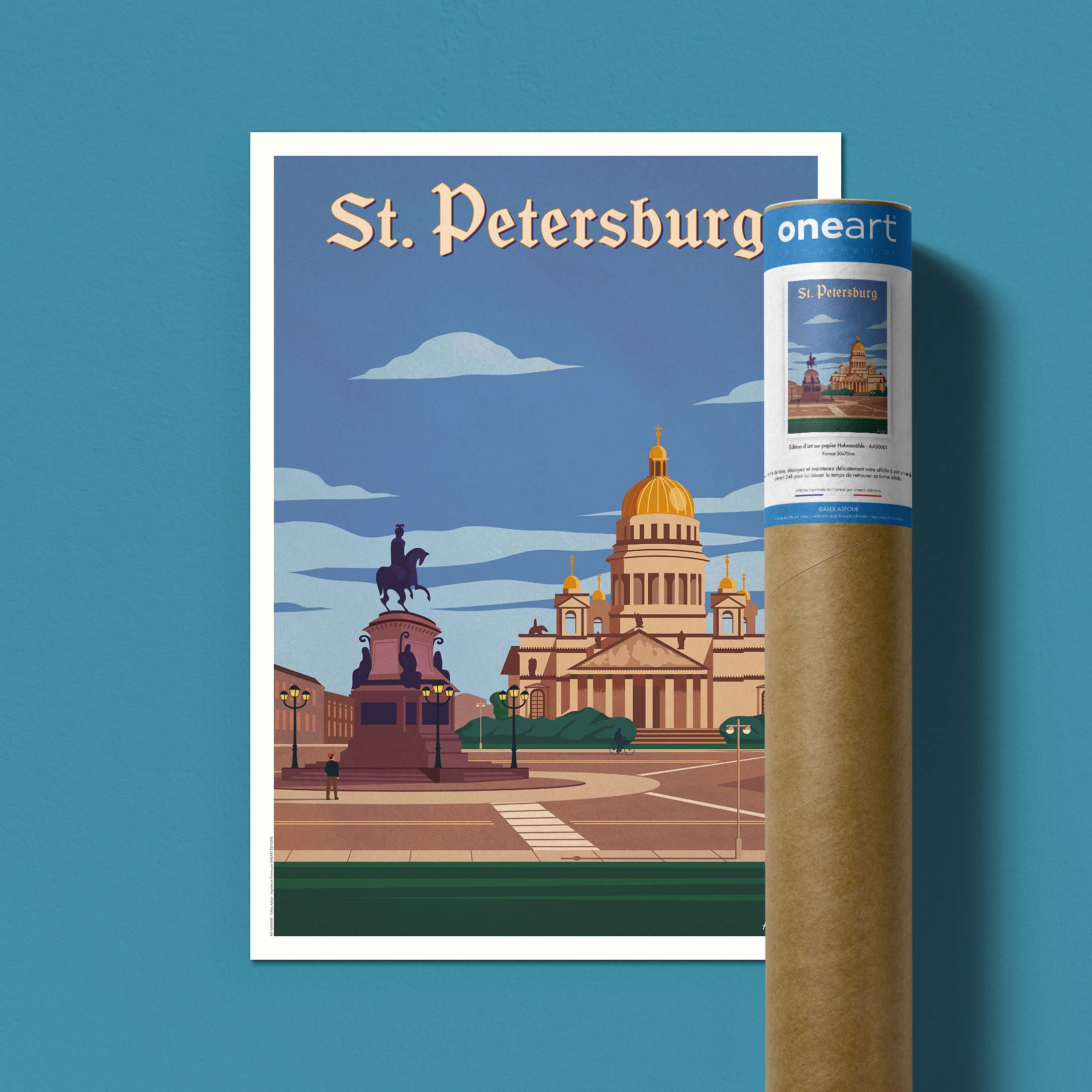 Affiche de voyage Russie - Saint-Pétersbourg par Alex Asfour
