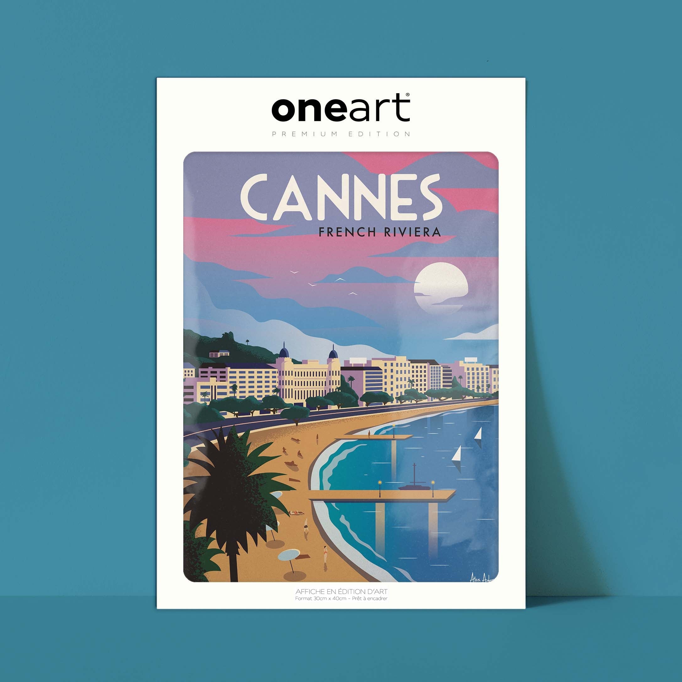 Affiche de voyage France - Cannes par Alex Asfour