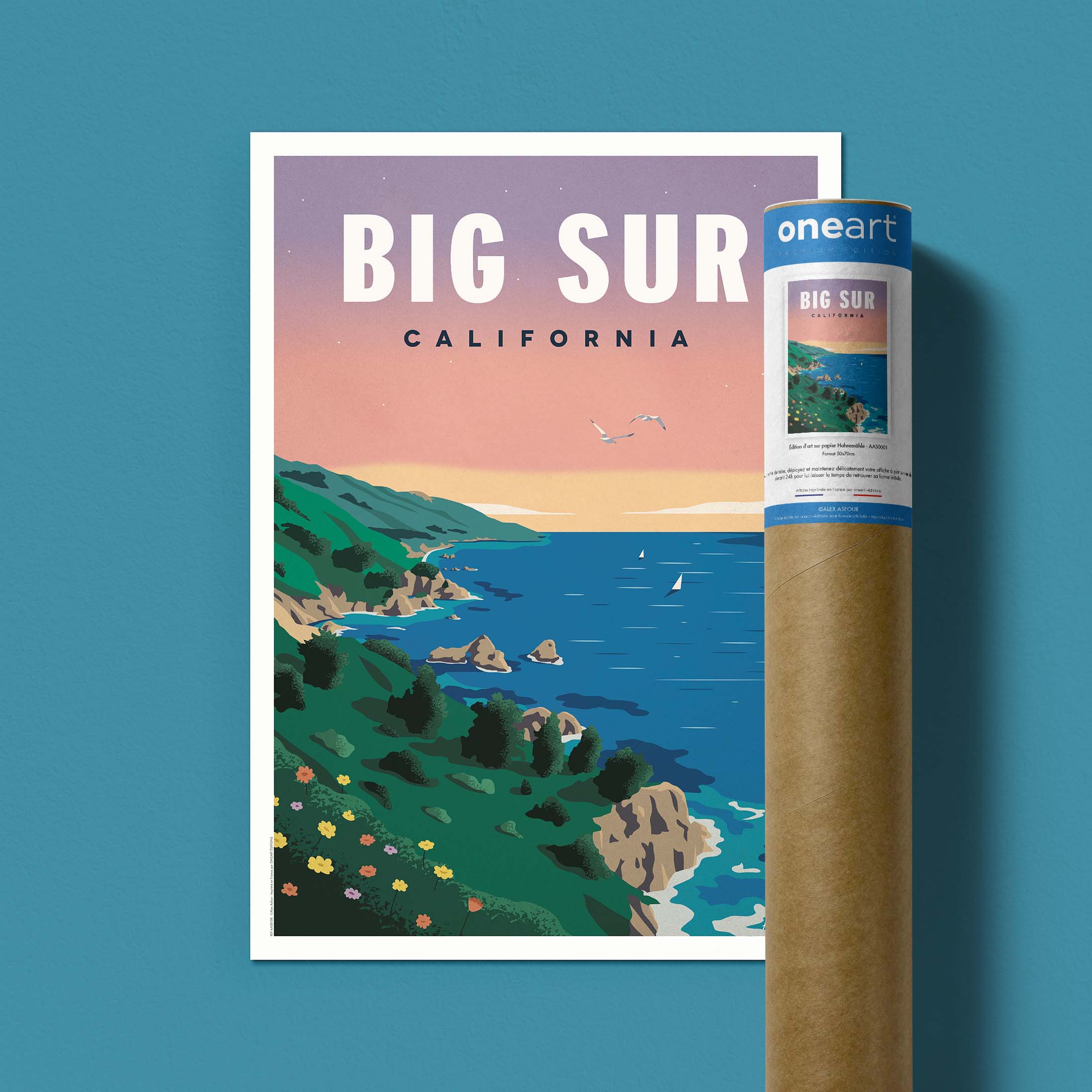 Affiche de voyage États-Unis - Big Sur par Alex Asfour