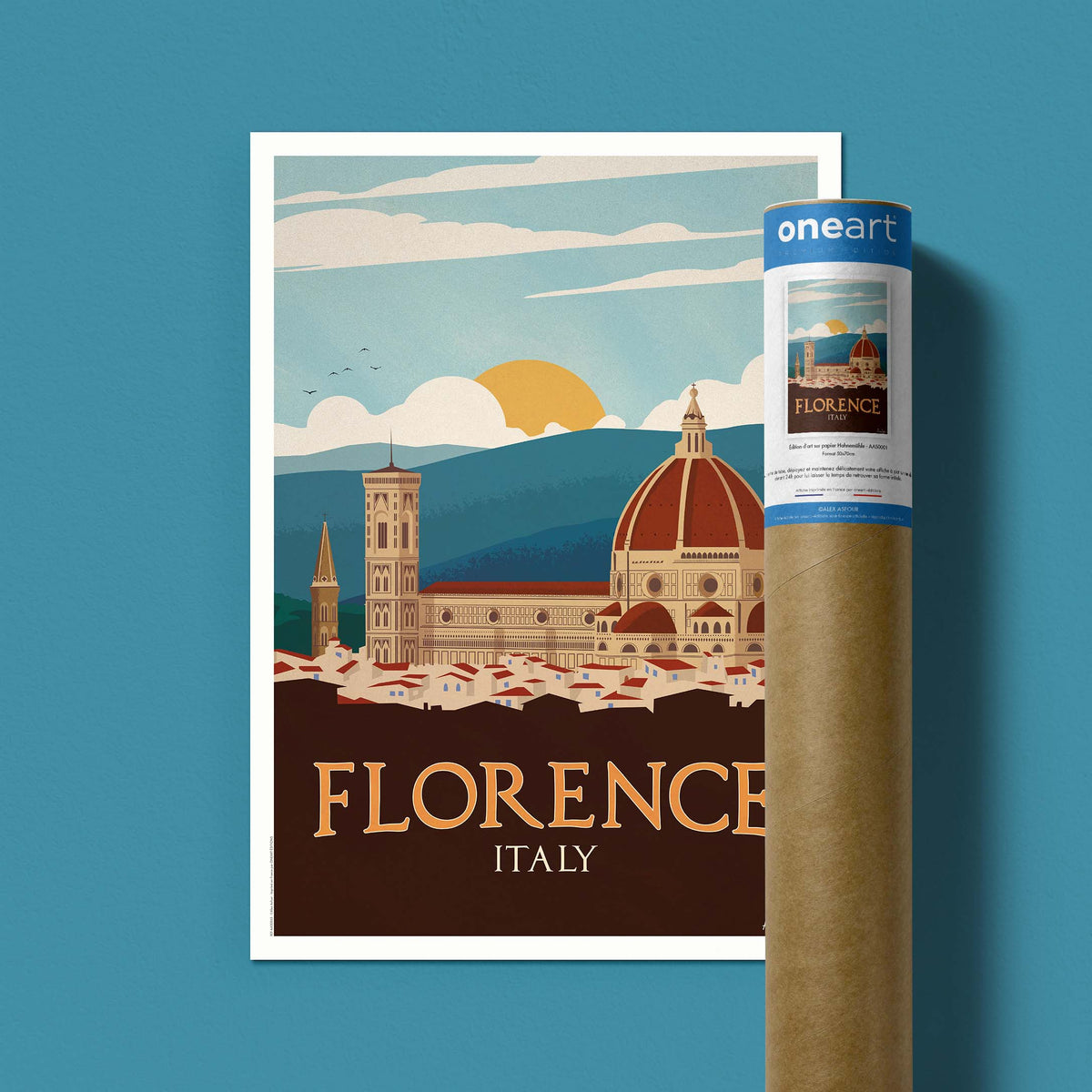 Affiche de voyage Italie - Florence par Alex Asfour
