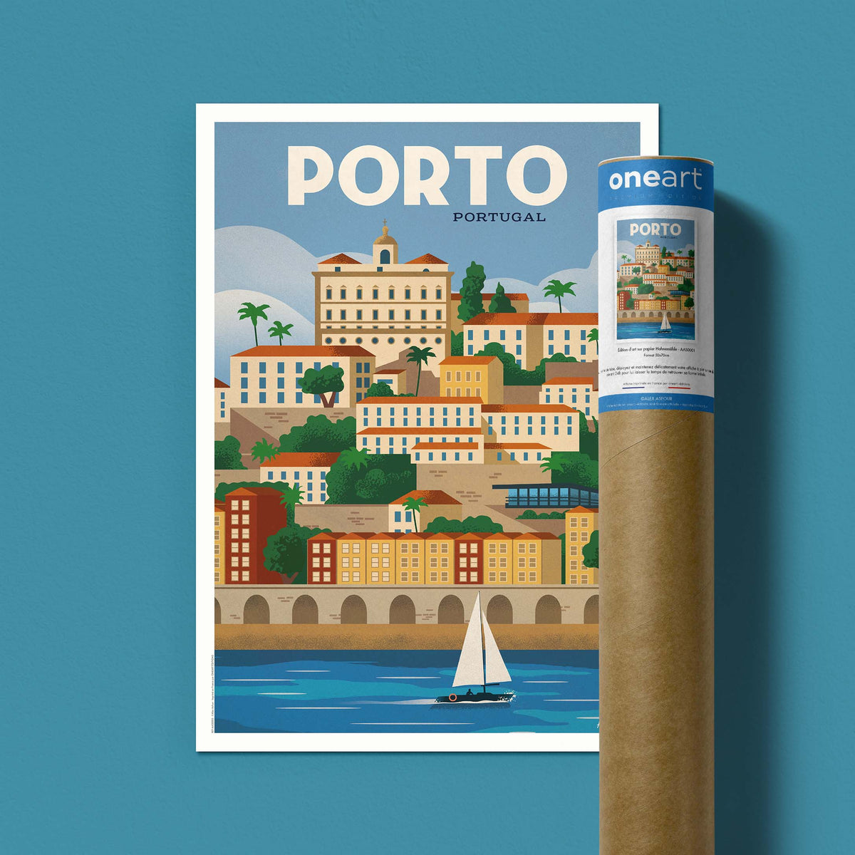 Affiche de voyage Portugal - Porto par Alex Asfour