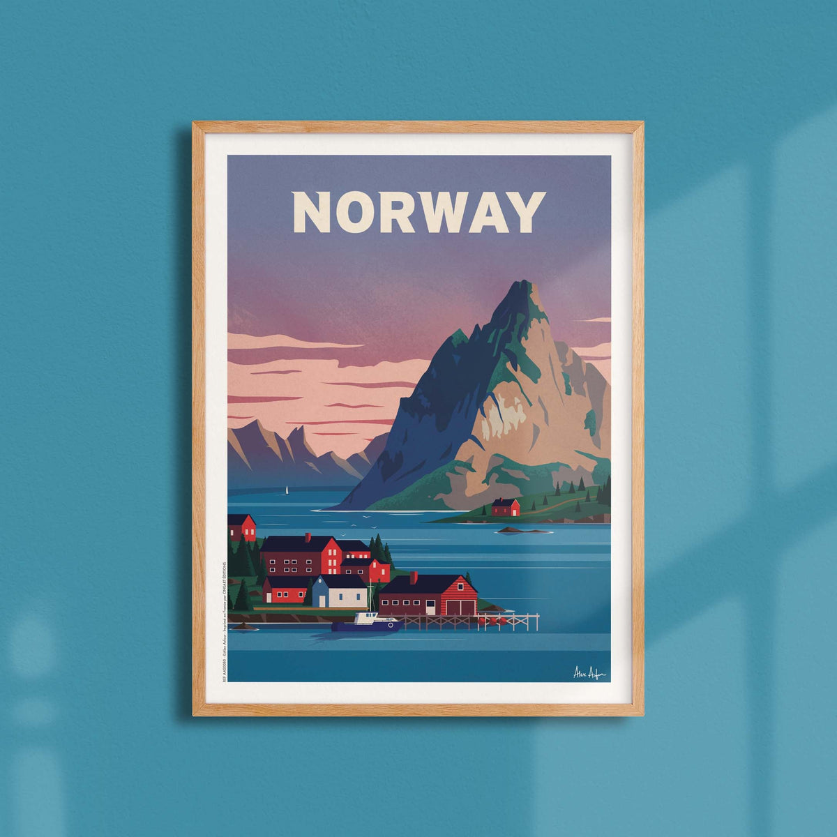 Affiche de voyage Norvège - Fjords par Alex Asfour