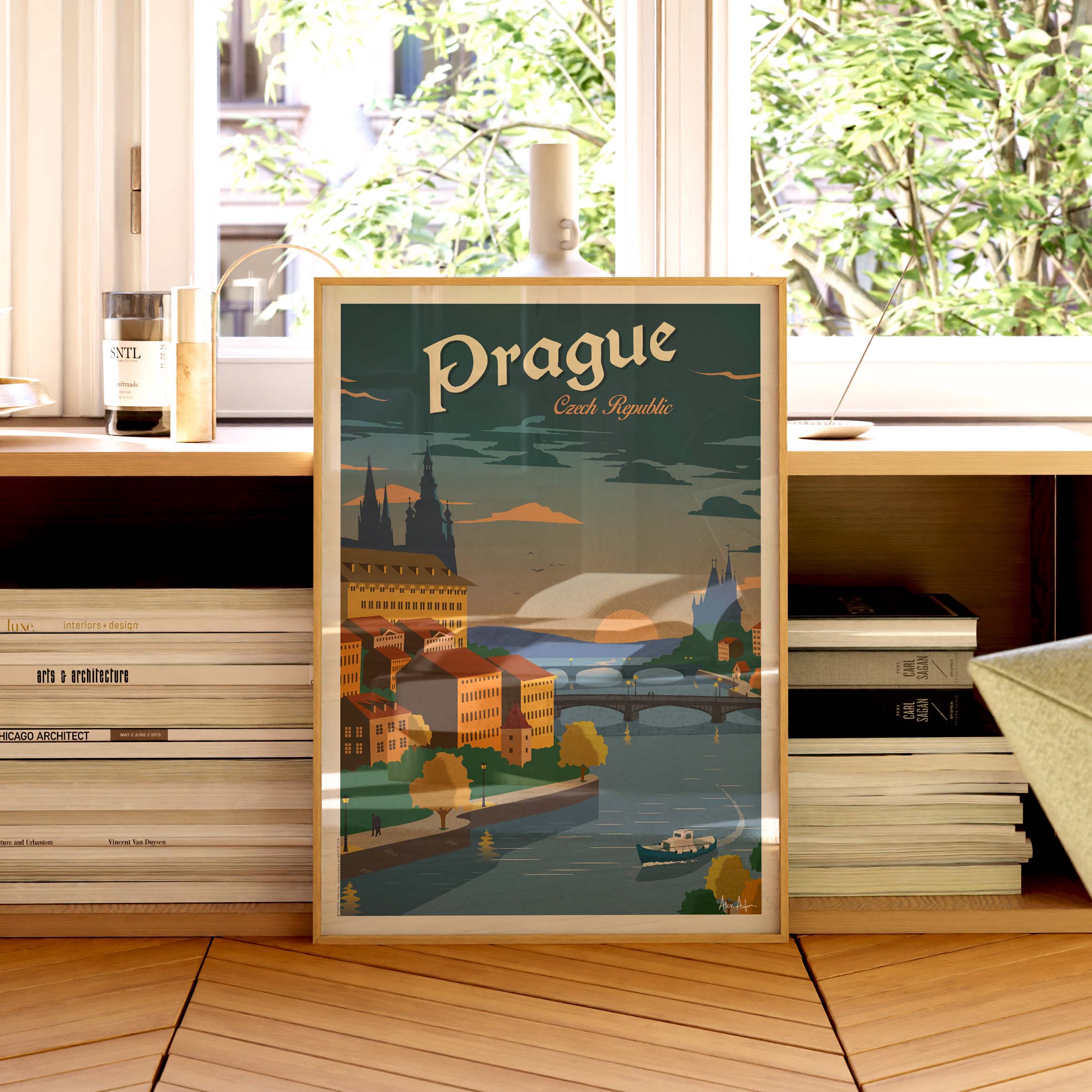 Affiche de voyage République tchèque - Prague par Alex Asfour