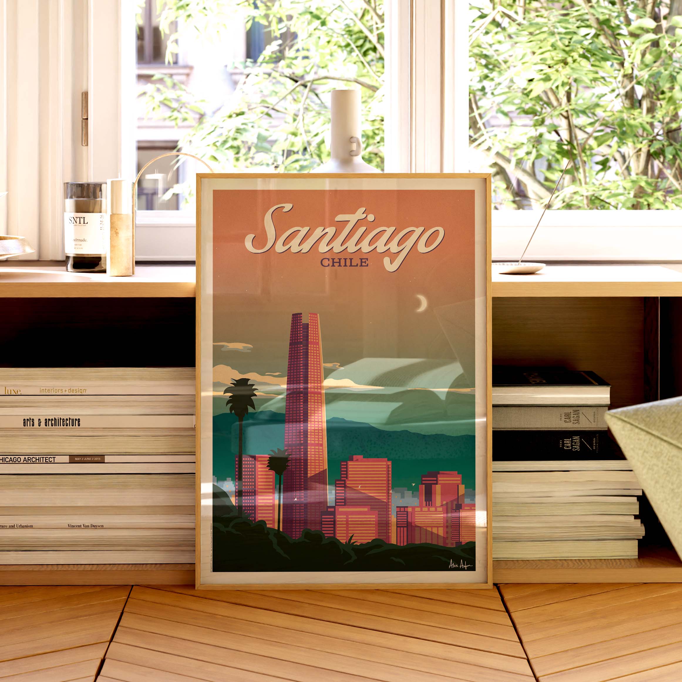 Affiche de voyage Chili - Santiago par Alex Asfour