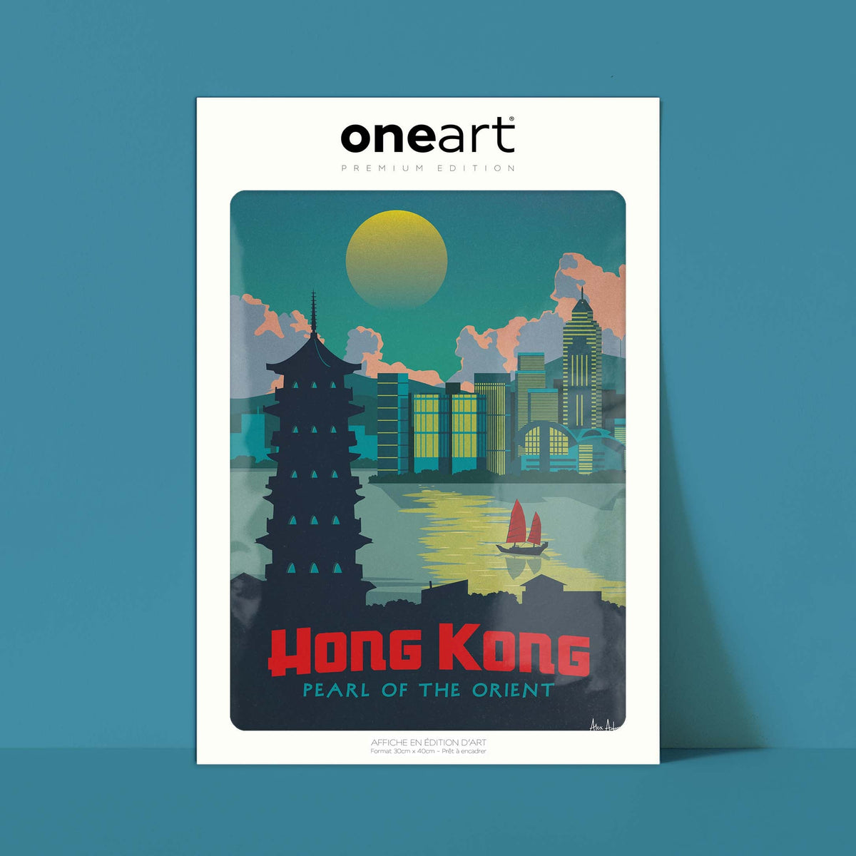 Affiche de voyage Chine - Hong Kong par Alex Asfour