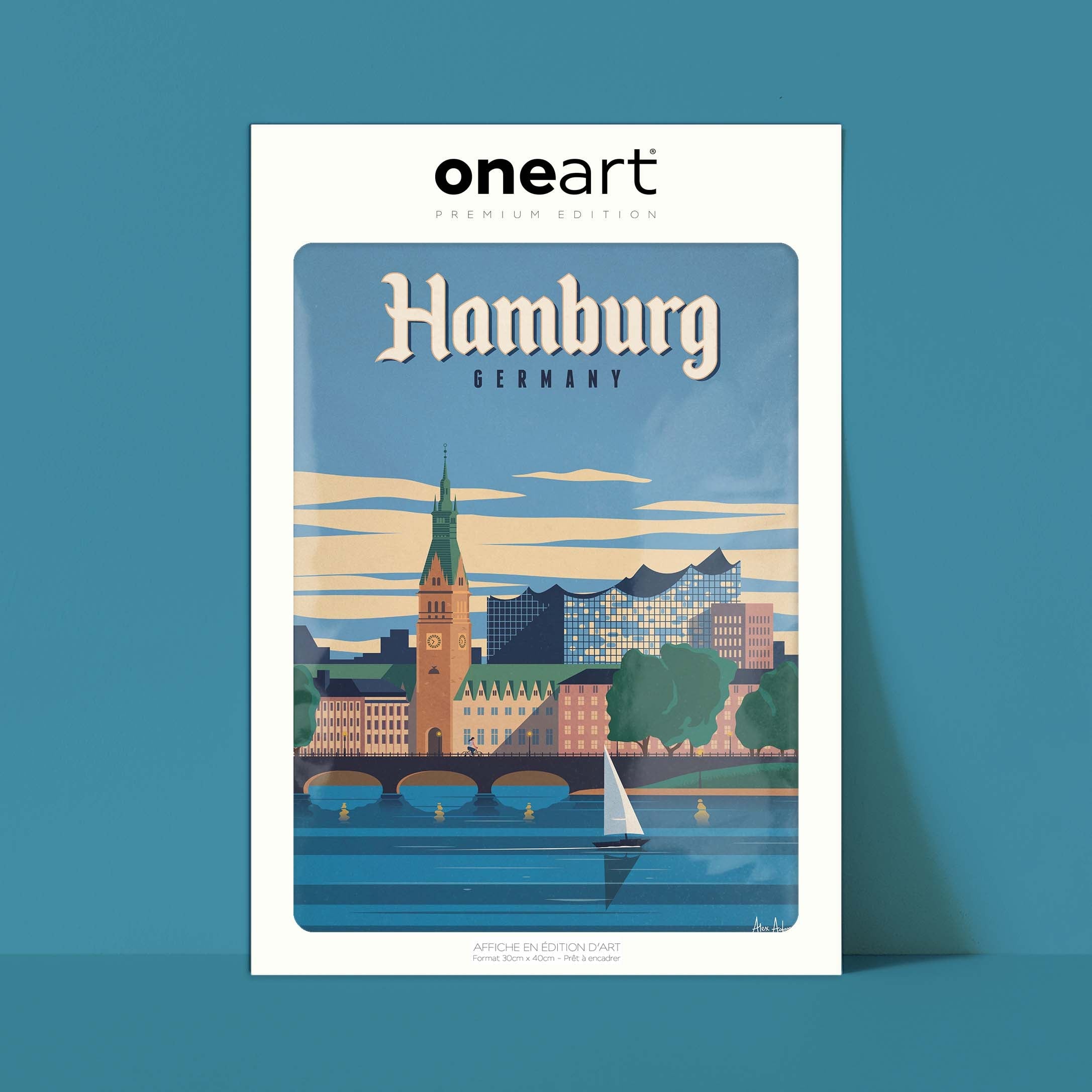 Affiche de voyage Allemagne - Hambourg par Alex Asfour