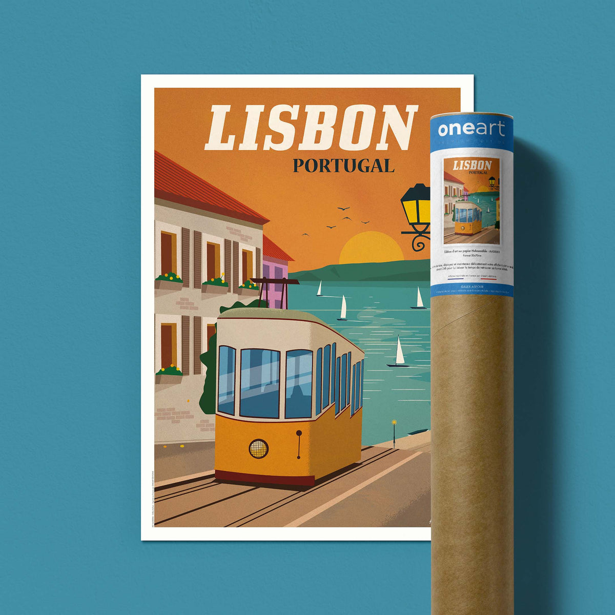 Affiche de voyage Portugal - Lisbonne par Alex Asfour
