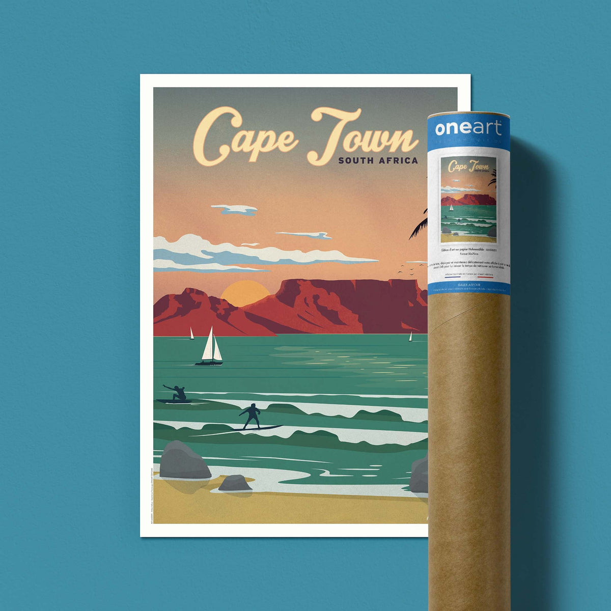 Affiche de voyage Afrique du Sud - Le Cap par Alex Asfour