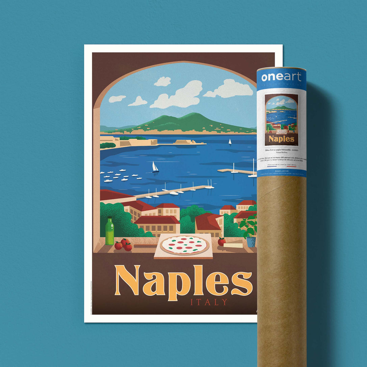 Affiche de voyage Italie - Naples par Alex Asfour