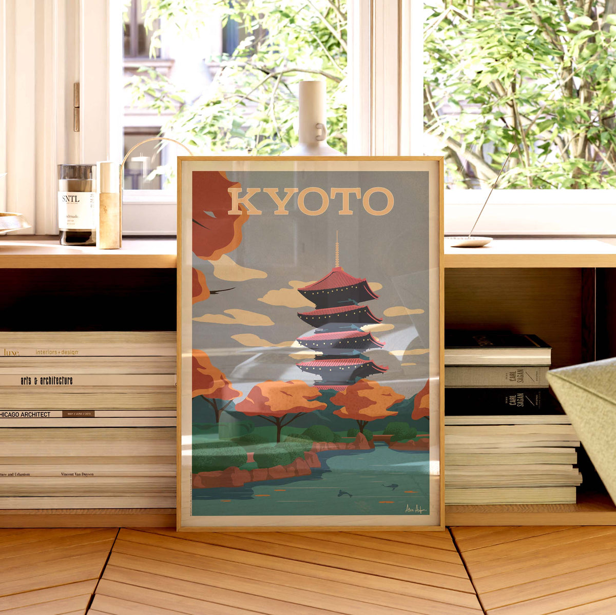 Affiche de voyage Japon - Kyoto par Alex Asfour
