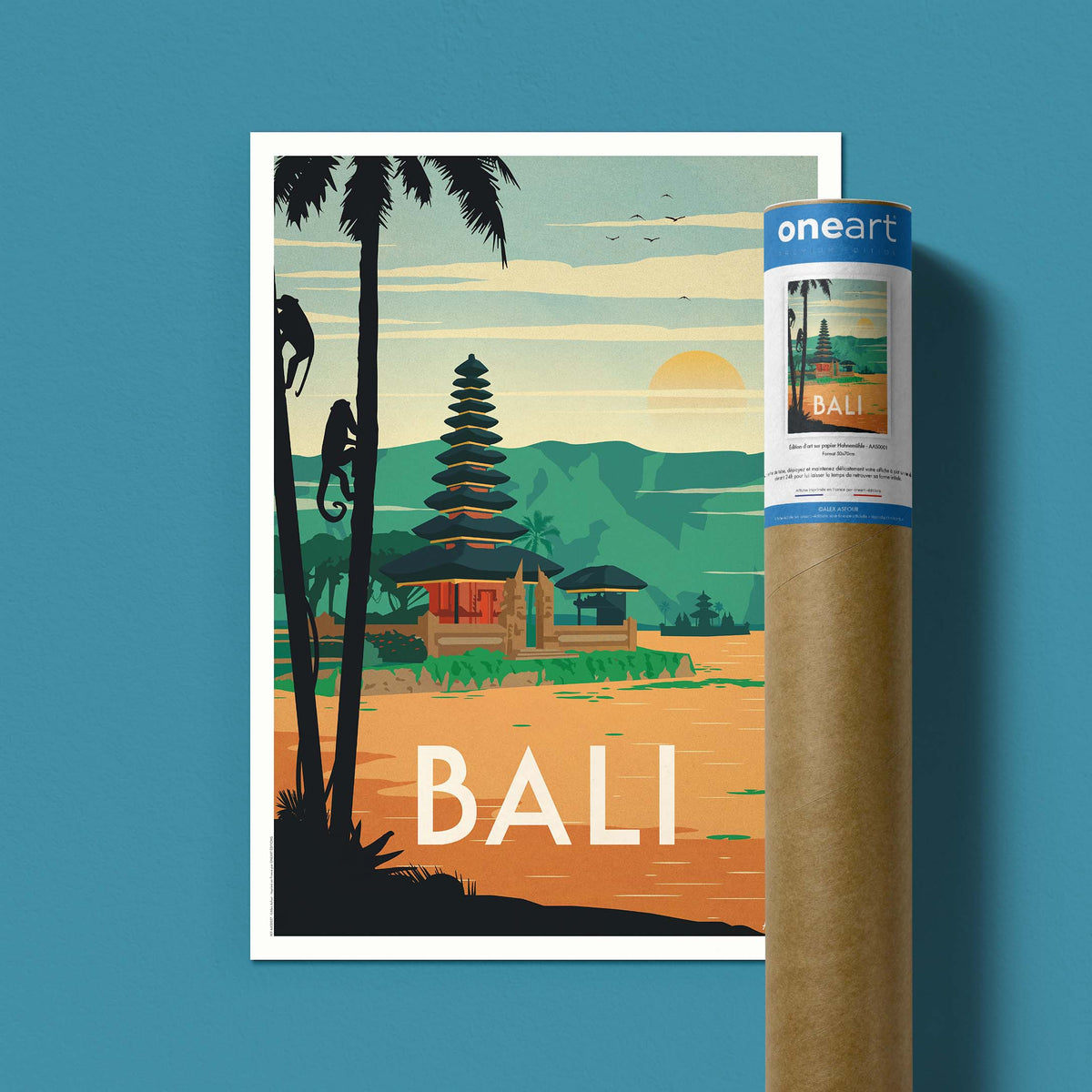Affiche de voyage Indonésie - Bali par Alex Asfour