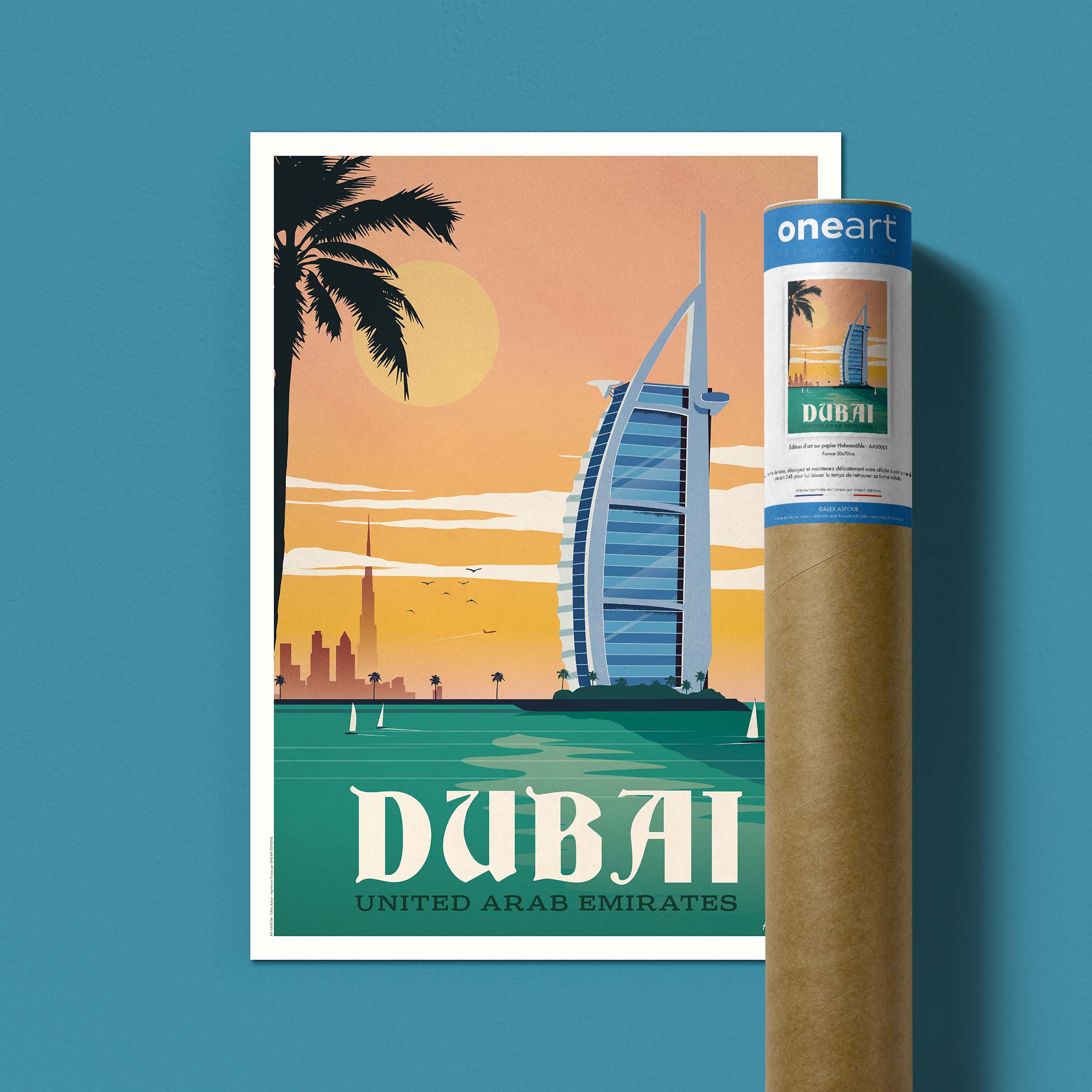 Affiche de voyage Émirats arabes unis - Dubaï par Alex Asfour