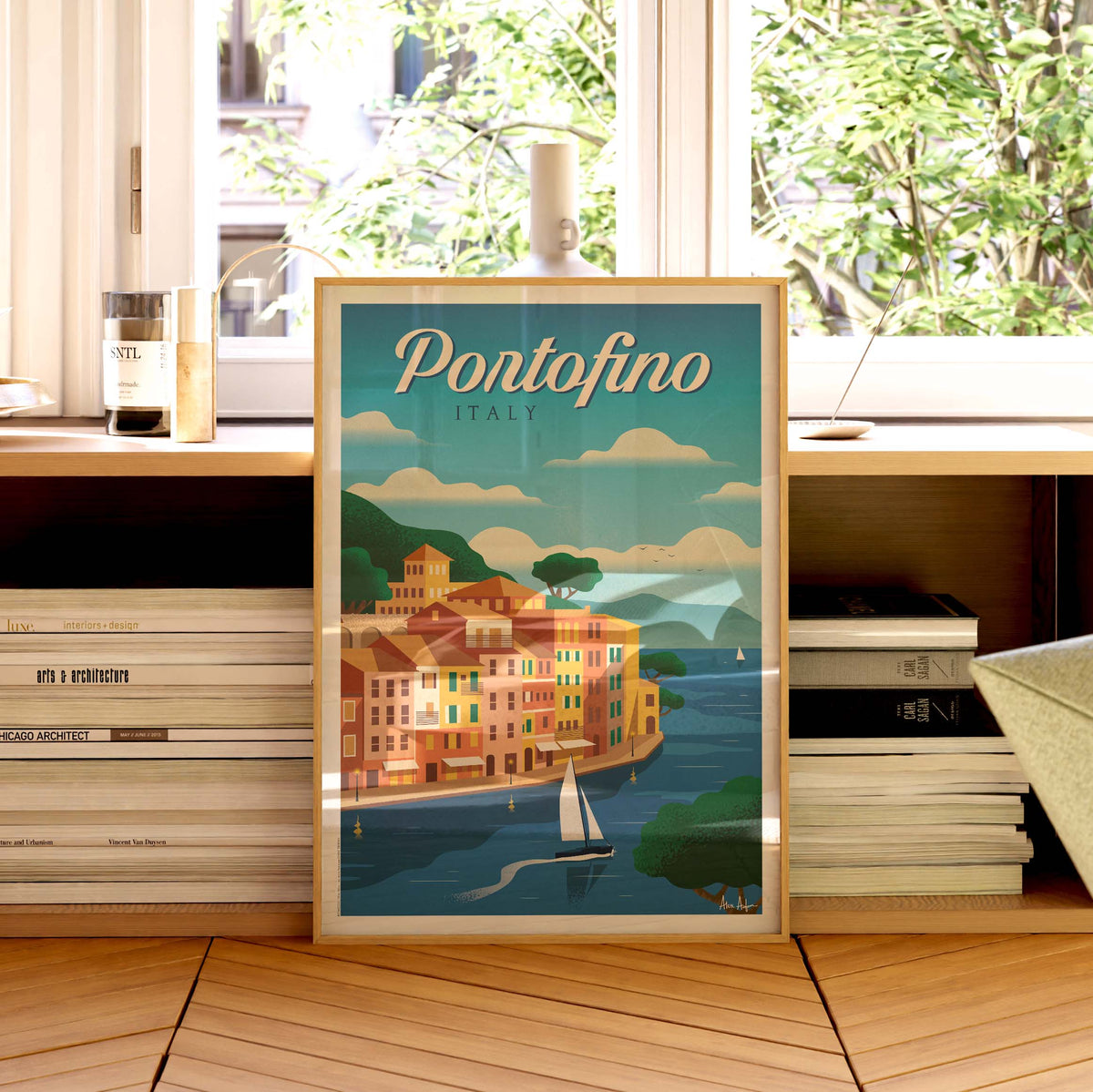 Affiche de voyage Italie - Portofino par Alex Asfour