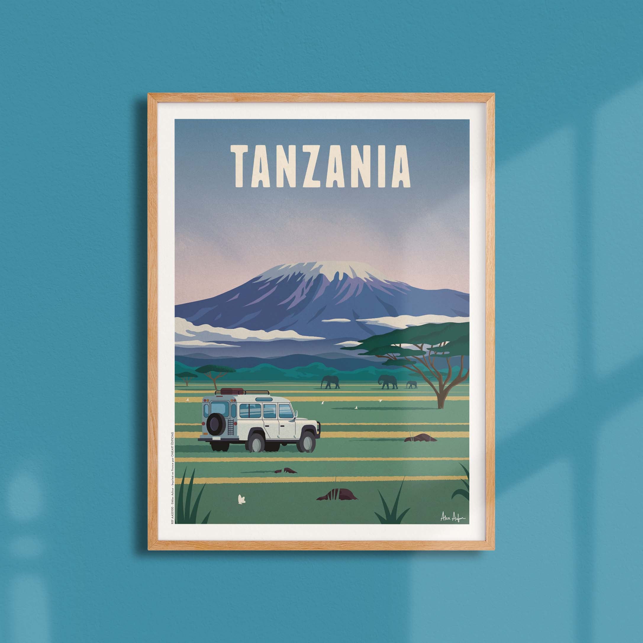 Affiche de voyage Tanzanie - Kilimandjaro par Alex Asfour