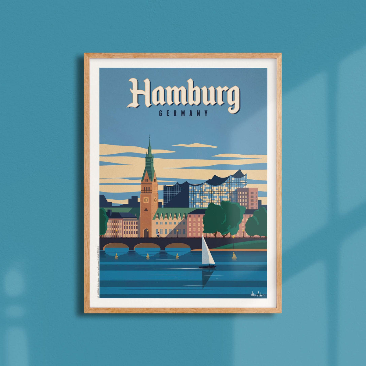 Affiche de voyage Allemagne - Hambourg par Alex Asfour