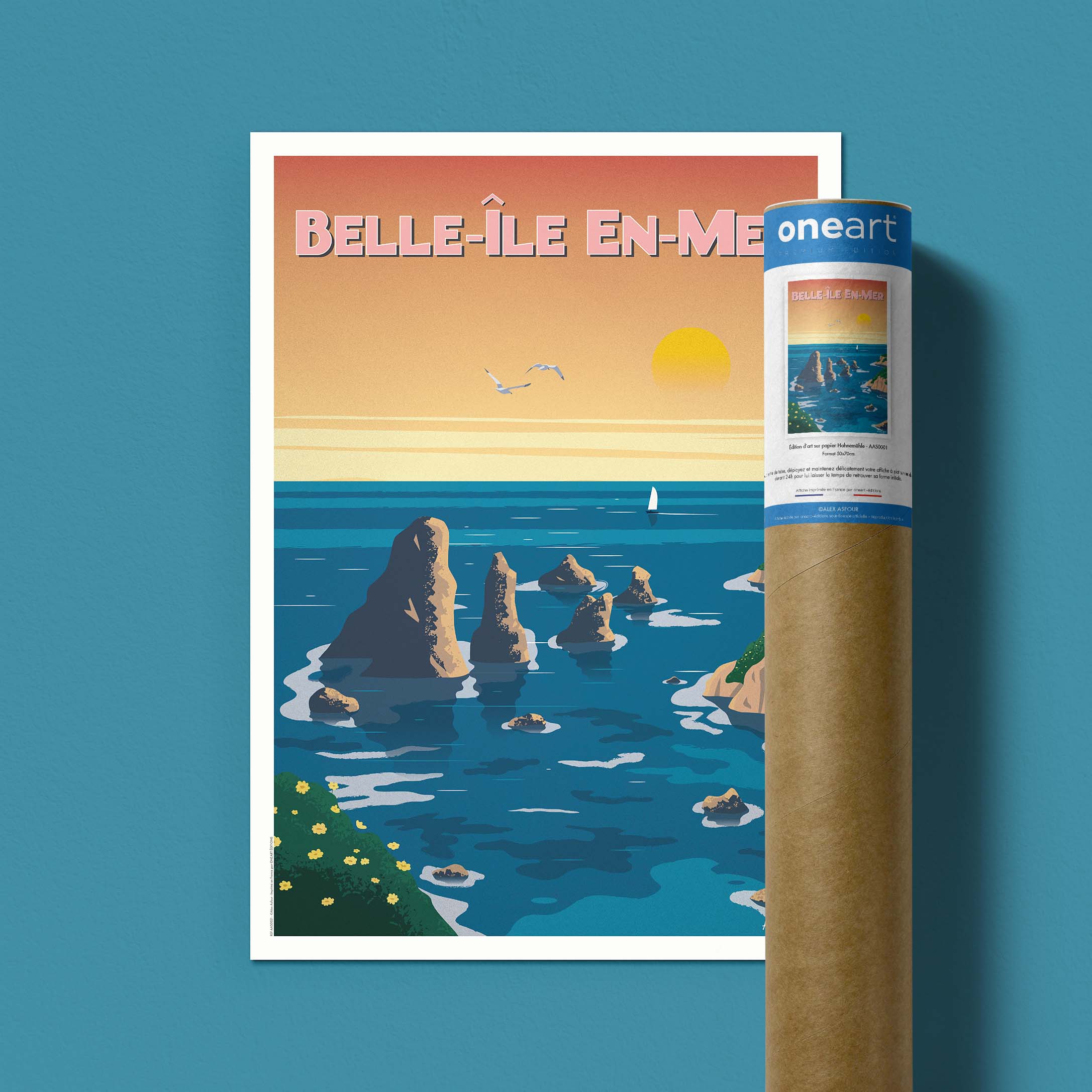 Affiche de voyage France - Belle-Île-en-Mer par Alex Asfour